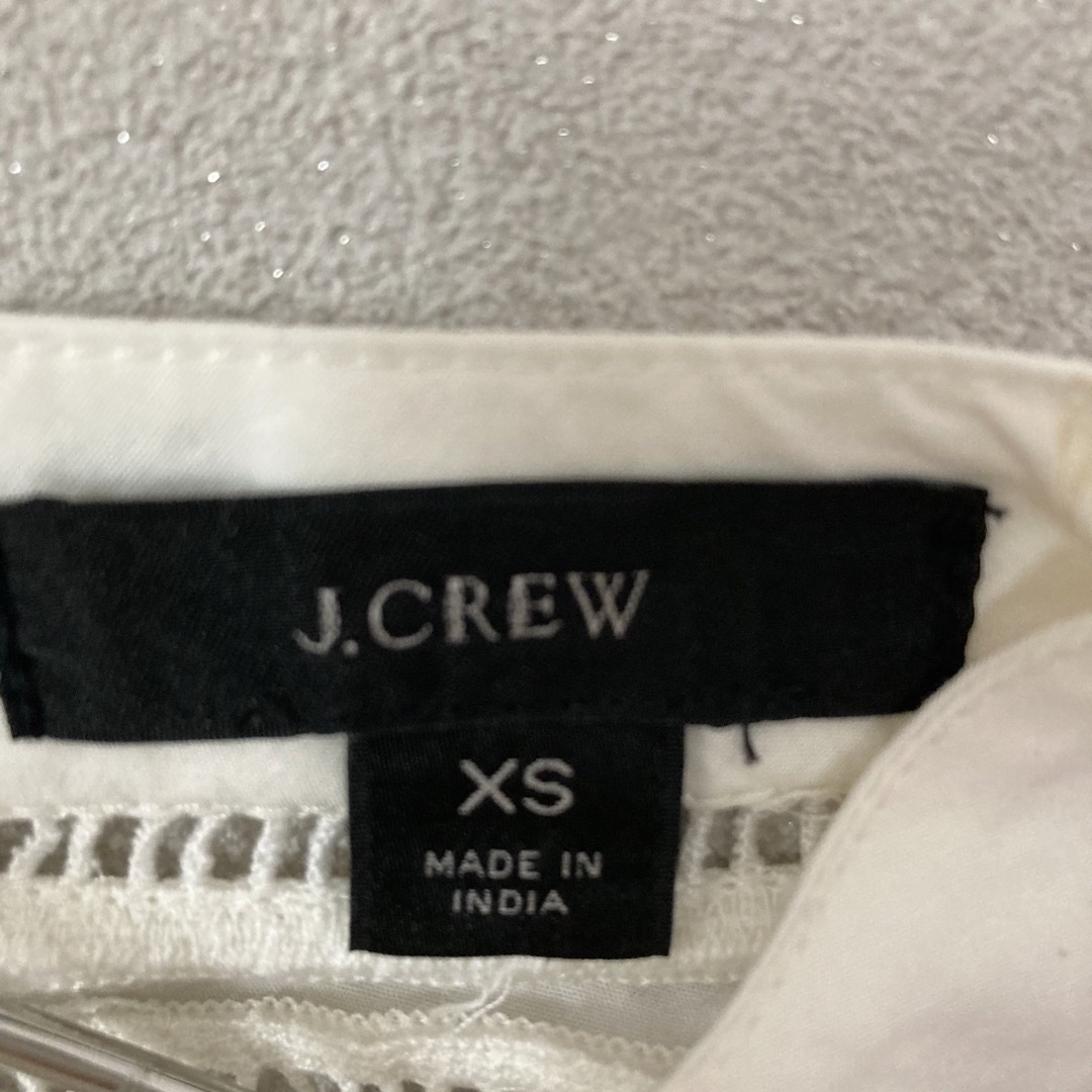 J.Crew(ジェイクルー)のJ.CREW ジェイクルー フリル レース 長袖ブラウス オフ白 S レディースのトップス(シャツ/ブラウス(長袖/七分))の商品写真