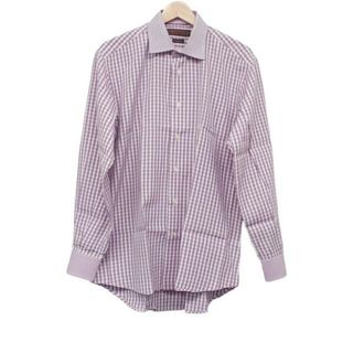 エトロ(ETRO)のETRO(エトロ) 長袖シャツ サイズ41 メンズ美品  - パープル×白 チェック柄(シャツ)