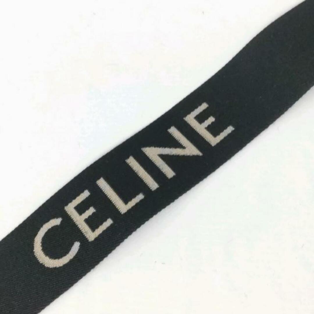 celine(セリーヌ)のCELINE(セリーヌ) ショルダーストラップ美品  黒×白×ゴールド キャンバス×レザー×金属素材 レディースのファッション小物(その他)の商品写真