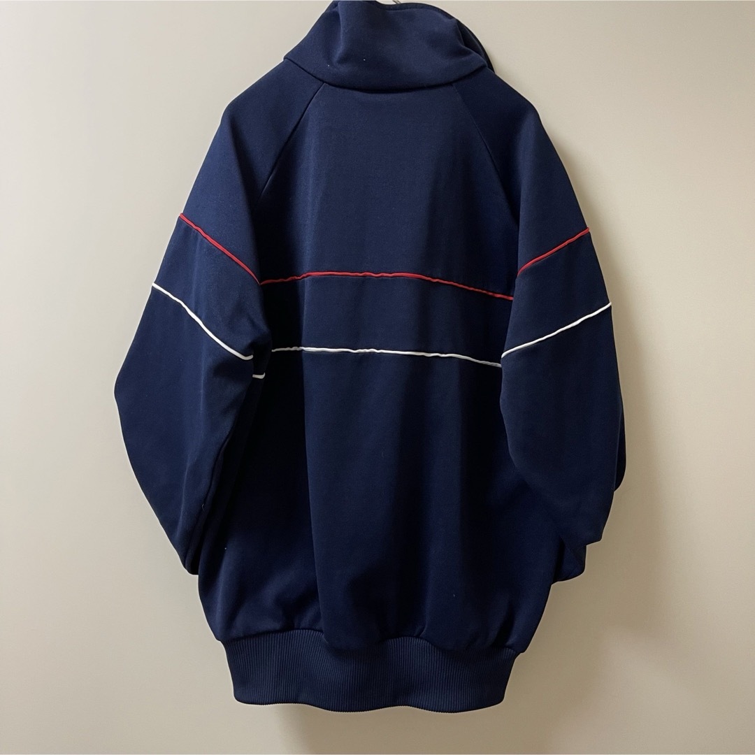 70s】アディダス刺繍トラックジャケット古着ジャージ テクノ紺 70s】アディダス刺繍トラックジャケット古着ジャージ テクノ紺