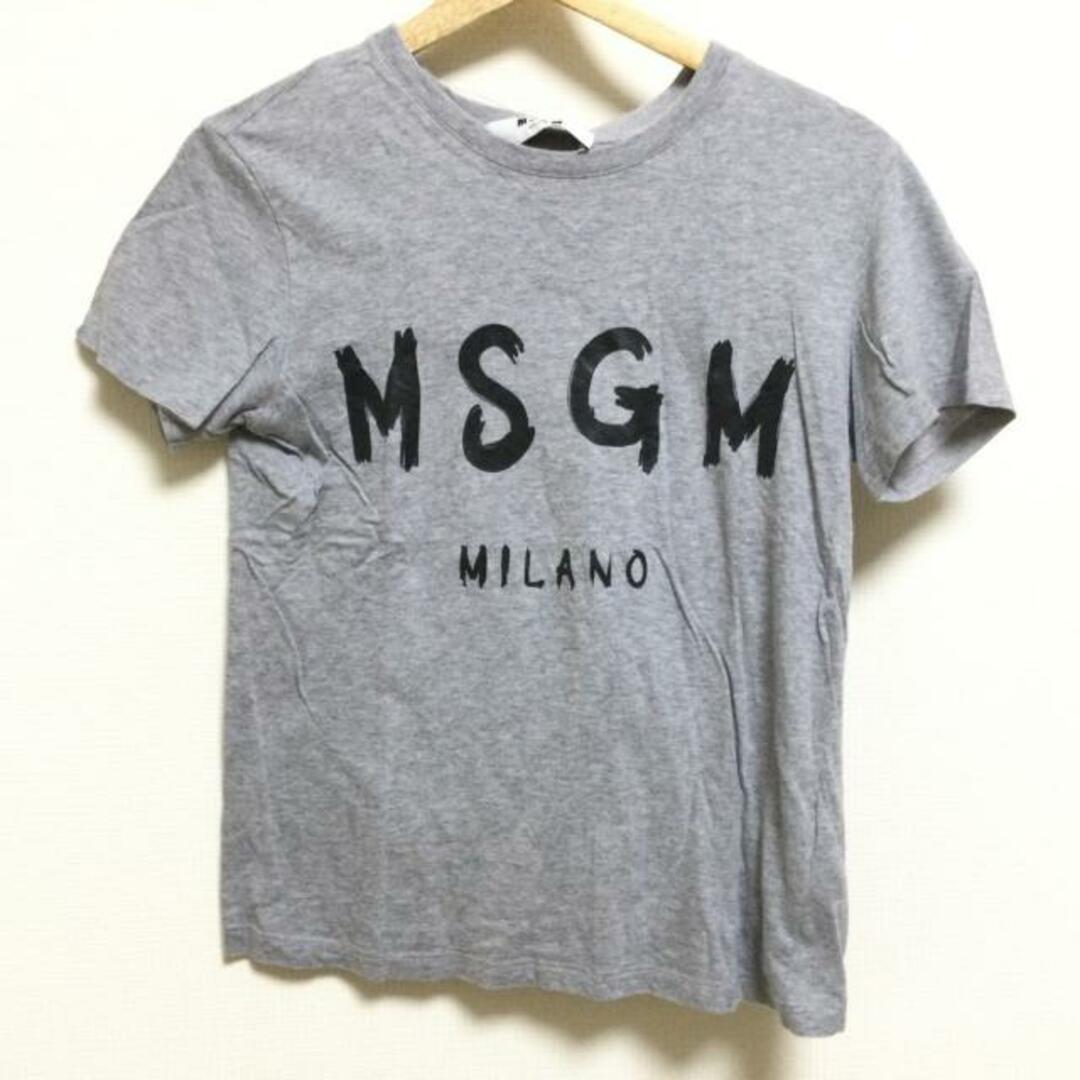 MSGM(エムエスジイエム)のMSGM(エムエスジィエム) 半袖Tシャツ サイズS レディース - グレー×黒 クルーネック レディースのトップス(Tシャツ(半袖/袖なし))の商品写真