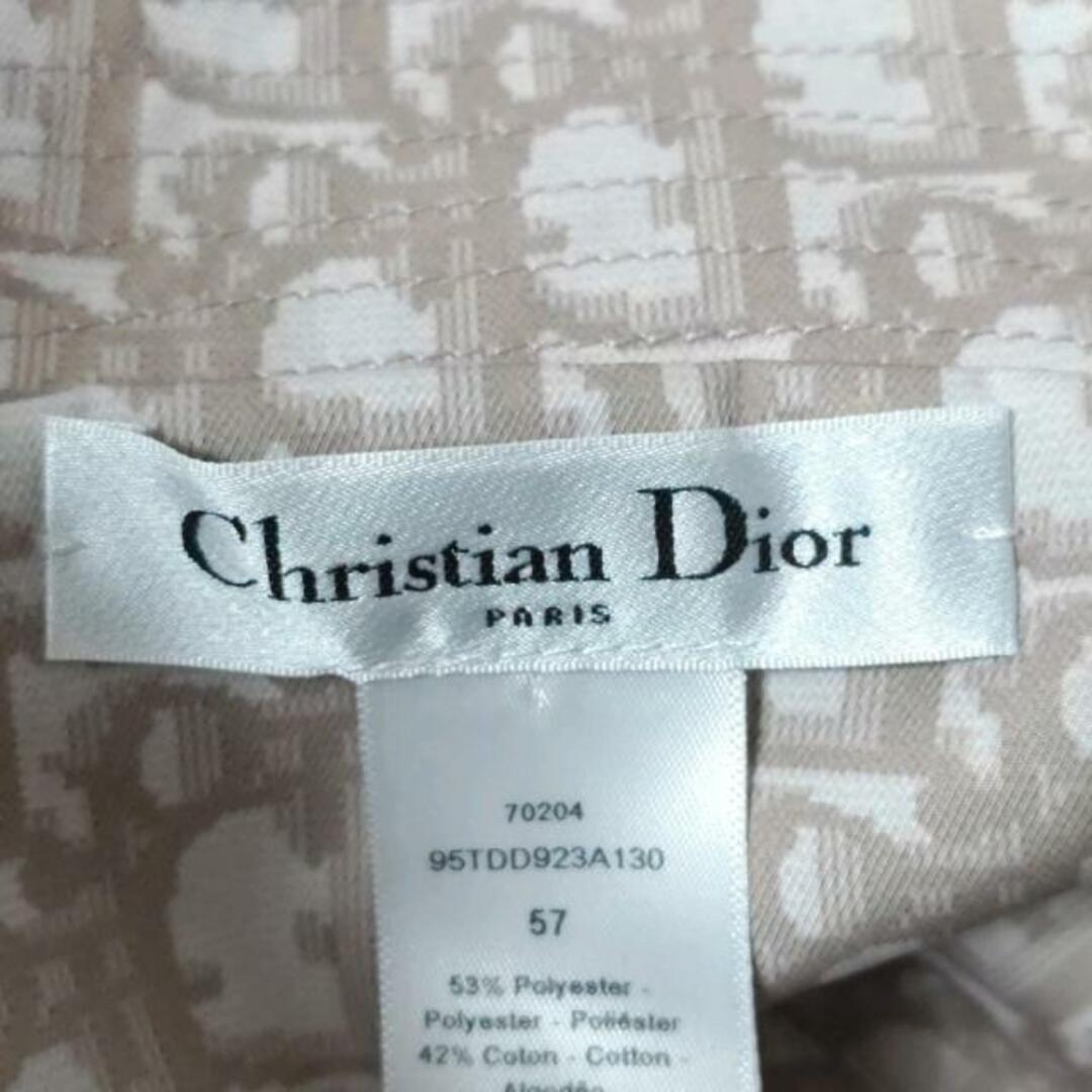 Christian Dior(クリスチャンディオール)のDIOR/ChristianDior(ディオール/クリスチャンディオール) ハット 57美品  - 95TDD923A130 ベージュ ポリエステル×コットン×ポリウレタン レディースの帽子(ハット)の商品写真