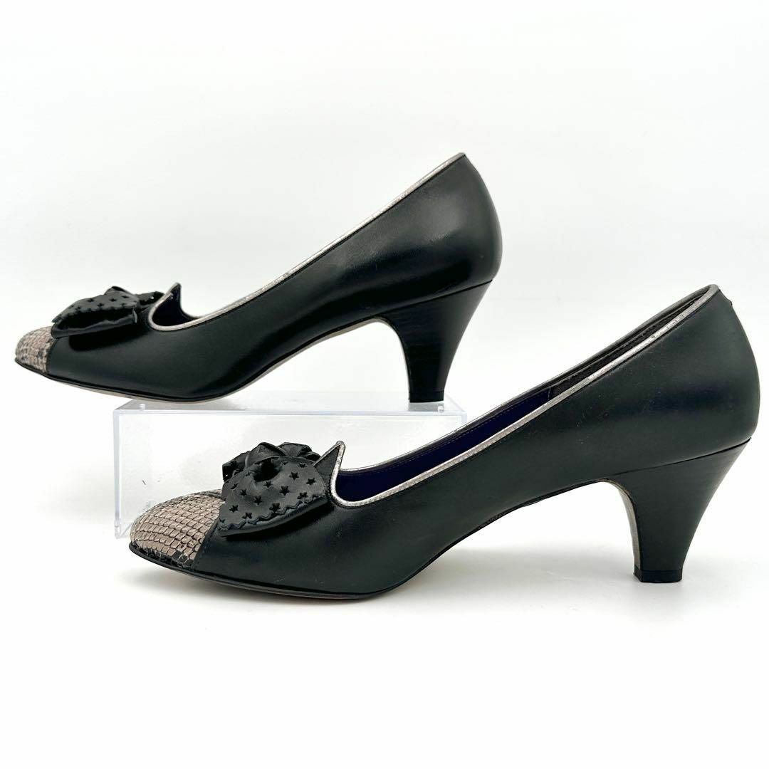 ANNA SUI(アナスイ)のANNASUI アナスイ パンプス リボン 23.5㎝ ブラック レディースの靴/シューズ(ハイヒール/パンプス)の商品写真