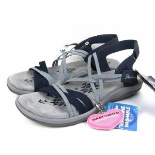 SKECHERS - 訳あり スケッチャーズ 軽量 ストラップサンダル 23cm ネイビー【1215】