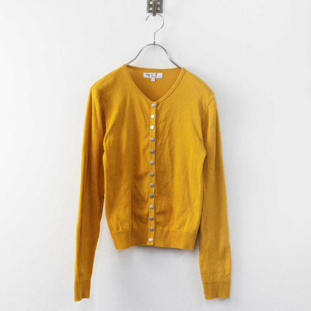 agnes b.(アニエスベー)の定番 人気アイテム アニエスベー agnes b CARDIGAN PRESSIONS Jersey ジャージーカーディガン プレッション 1/イエロー【2400013799980】 レディースのトップス(カーディガン)の商品写真