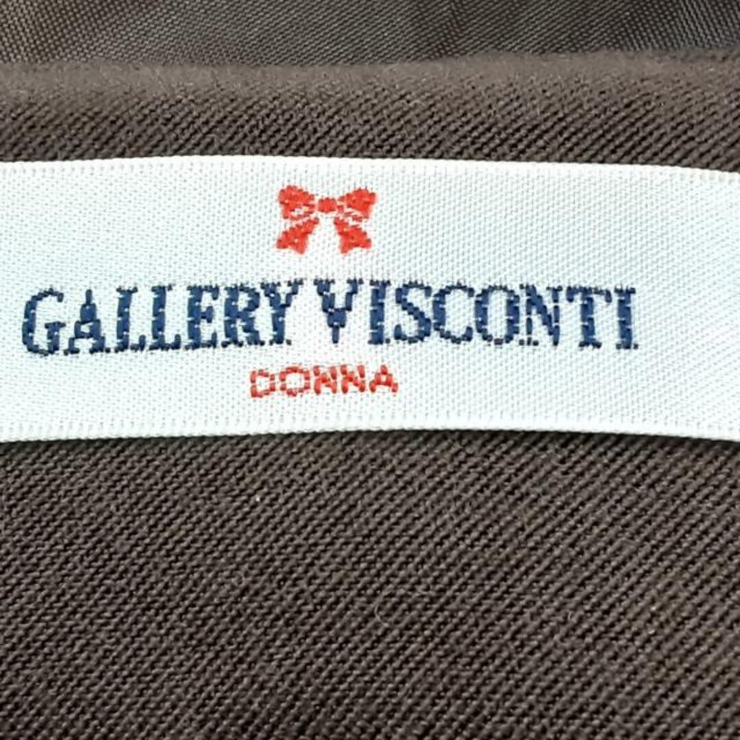 GALLERY VISCONTI(ギャラリービスコンティ)のGALLERYVISCONTI(ギャラリービスコンティ) コート サイズ4 XL レディース美品  - ダークブラウン 長袖/フリル/リボン/秋/冬 レディースのジャケット/アウター(その他)の商品写真