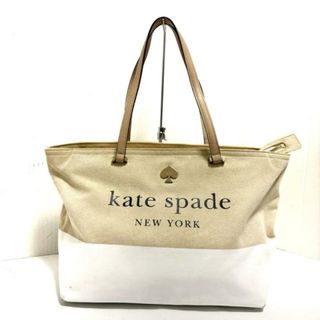 ケイトスペードニューヨーク(kate spade new york)のKate spade(ケイトスペード) ショルダーバッグ美品  ロットストリート PXRU6572 ベージュ×アイボリー×白 キャンバス×コーティングキャンバス×レザー(ショルダーバッグ)