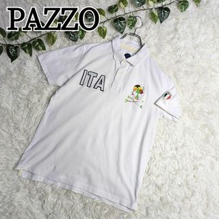 パッゾ(PAZZO)のPAZZO パッゾ ワッペン ポロシャツ ゴルフ シャツ イタリア ホワイト(ポロシャツ)