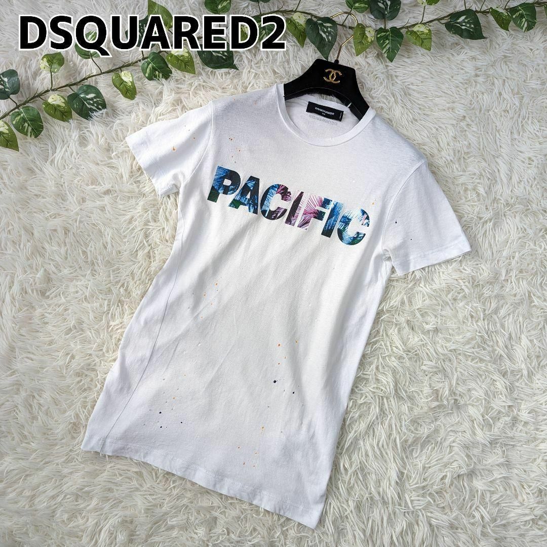 DSQUARED2(ディースクエアード)のDSQUARED2 ディースクエアード ヴィンテージ加工 Tシャツ ホワイト メンズのトップス(Tシャツ/カットソー(半袖/袖なし))の商品写真