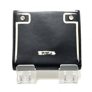 フルラ(Furla)のFURLA(フルラ) 2つ折り財布 - 黒×ベージュ レザー(財布)