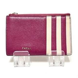 フルラ(Furla)のFURLA(フルラ) コインケース - ピンク×ベージュ イニシャル刻印/カードケース付き レザー(コインケース)