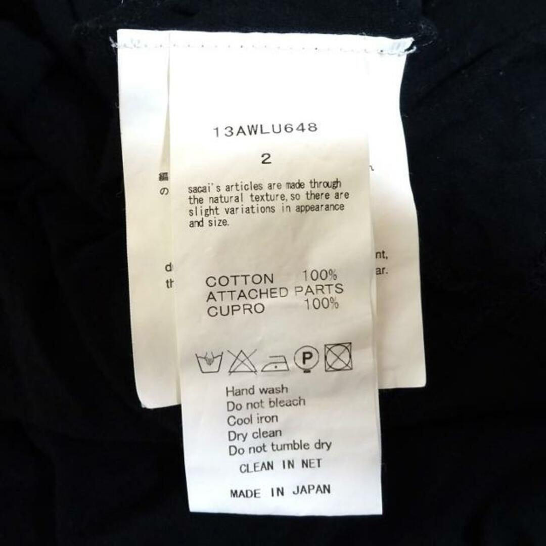 sacai luck(サカイラック)のsacai luck(サカイラック) 長袖カットソー サイズ2 M レディース美品  - 黒 クルーネック レディースのトップス(カットソー(長袖/七分))の商品写真