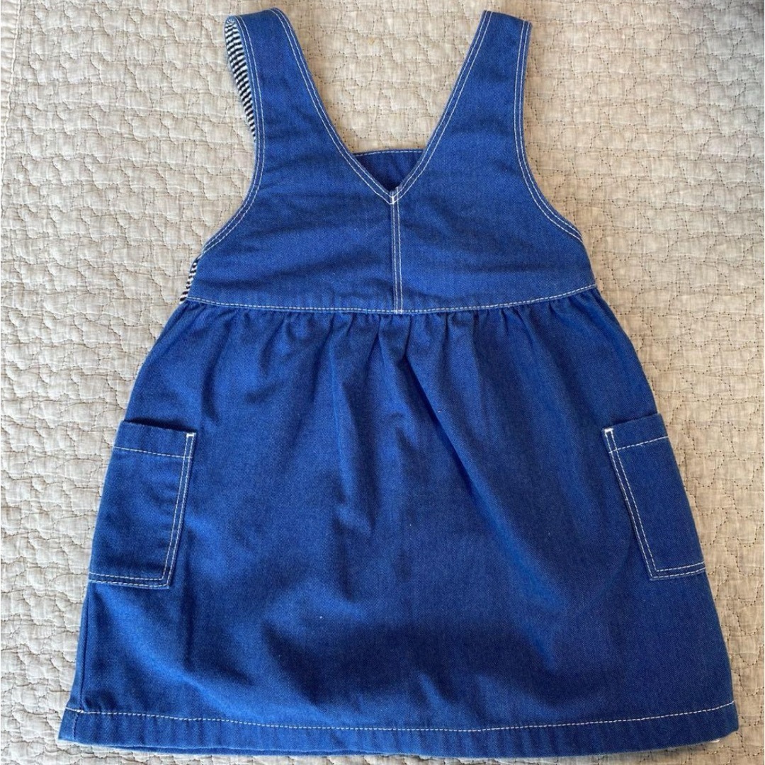 PETIT BATEAU(プチバトー)のプチバトー　デニム　ジャンバースカート　ワンピース　スカート キッズ/ベビー/マタニティのベビー服(~85cm)(ワンピース)の商品写真