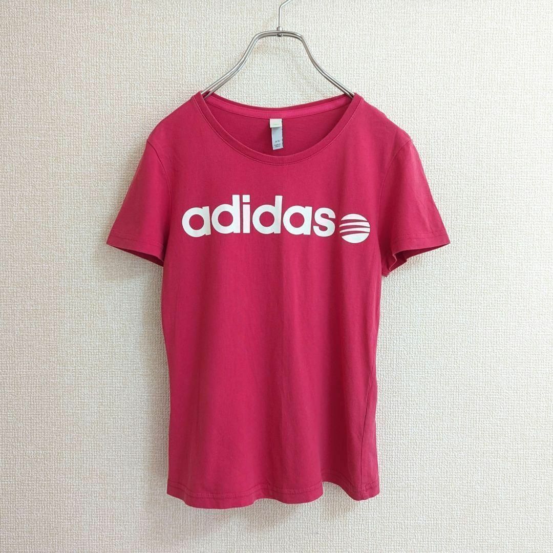 adidas(アディダス)のadidas アディダス ロゴ Tシャツ チビT 小さめサイズ スポーツ レディースのトップス(Tシャツ(半袖/袖なし))の商品写真