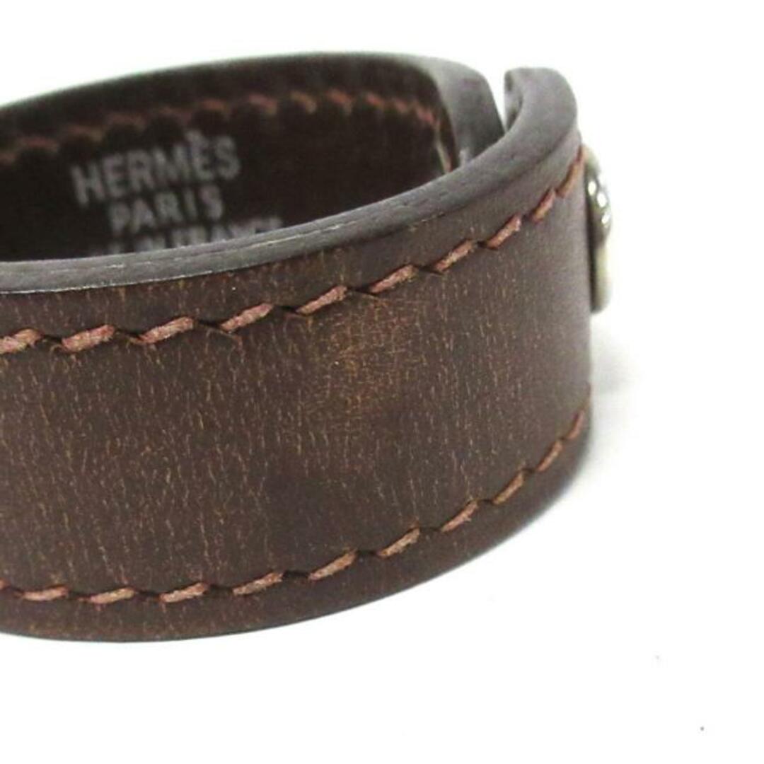 Hermes(エルメス)のHERMES(エルメス) 小物 - ダークブラウン×シルバー グローブホルダー レザー×金属素材 レディースのファッション小物(その他)の商品写真
