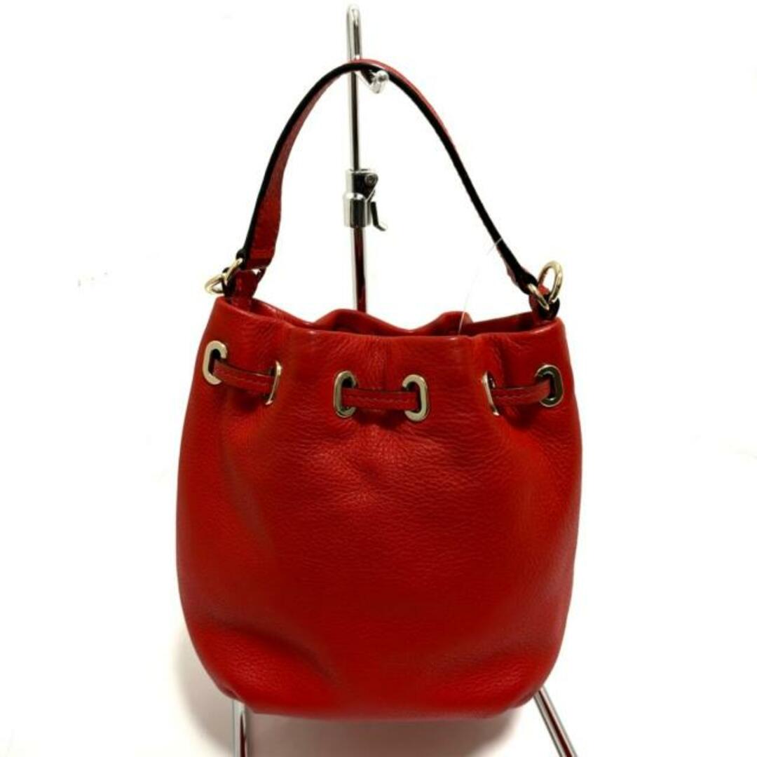 kate spade new york(ケイトスペードニューヨーク)のKate spade(ケイトスペード) ハンドバッグ美品  - PWRU4352 レッド 巾着型 レザー レディースのバッグ(ハンドバッグ)の商品写真