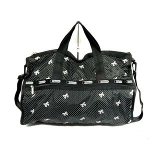 レスポートサック(LeSportsac)のLESPORTSAC(レスポートサック) ボストンバッグ - 黒 ドット柄/リボン/本体ロックなし レスポナイロン(ボストンバッグ)