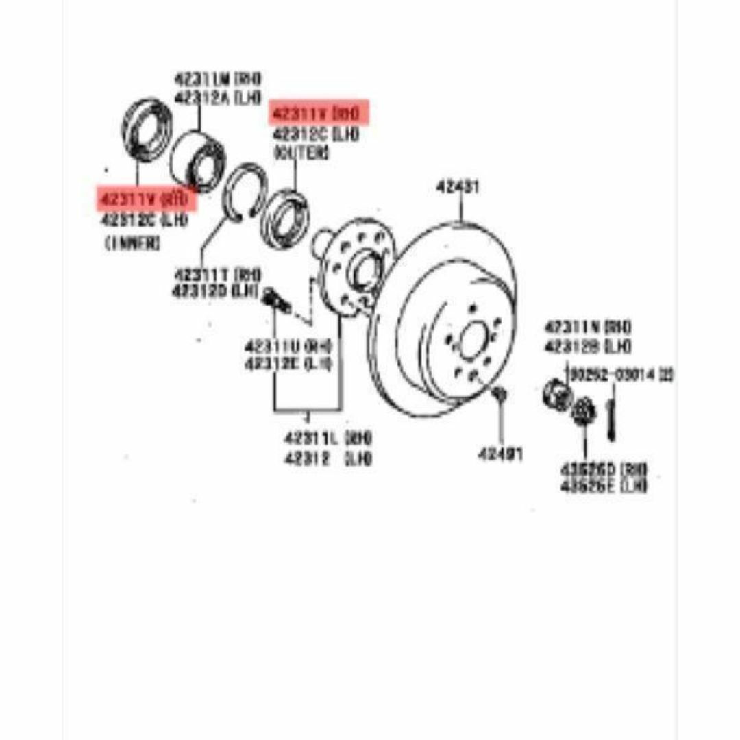 トヨタ(トヨタ)のトヨタ 4ランナー リヤアクスルベアリング オイルシール スキッドコントロール 自動車/バイクの自動車(車種別パーツ)の商品写真