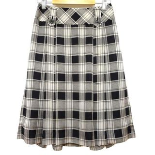 バーバリーブラックレーベル(BURBERRY BLACK LABEL)のBurberry Black Label(バーバリーブラックレーベル) スカート サイズ36 S レディース - 黒×ライトグレー ひざ丈/チェック柄(その他)