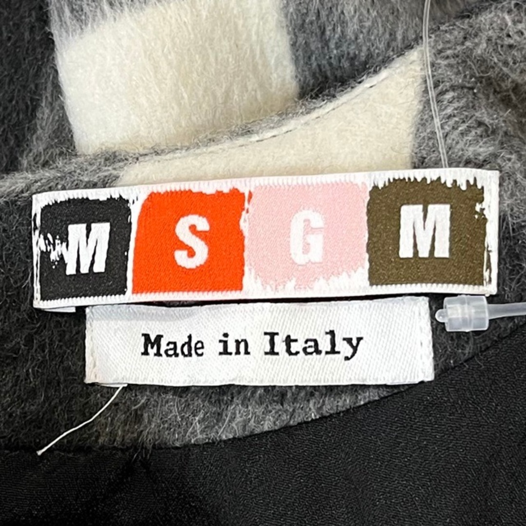 MSGM(エムエスジイエム)のMSGM(エムエスジィエム) 長袖カットソー サイズ38 M レディース美品  - 黒×アイボリー チェック柄 レディースのトップス(カットソー(長袖/七分))の商品写真