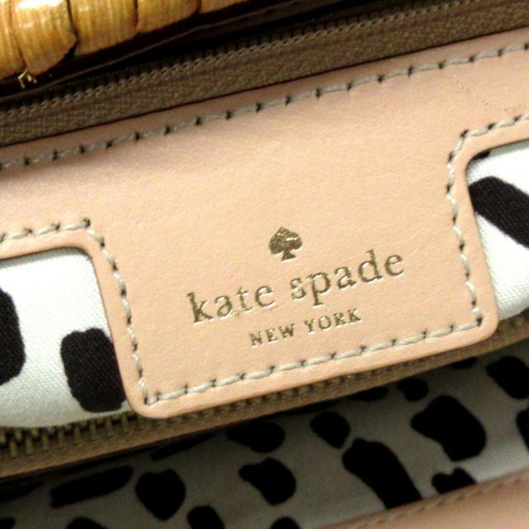 kate spade new york(ケイトスペードニューヨーク)のKate spade(ケイトスペード) トートバッグ - PXRU2645 ライトブラウン かごバッグ ラタン×レザー レディースのバッグ(トートバッグ)の商品写真