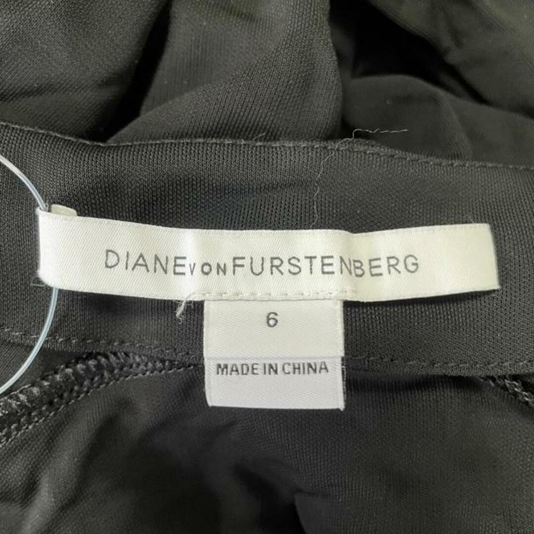 DIANE von FURSTENBERG(ダイアンフォンファステンバーグ)のDIANE VON FURSTENBERG(DVF)(ダイアン・フォン・ファステンバーグ) ワンピース サイズ6 M レディース美品  - 黒×白 七分袖/ひざ丈/カシュクール レーヨン レディースのワンピース(その他)の商品写真