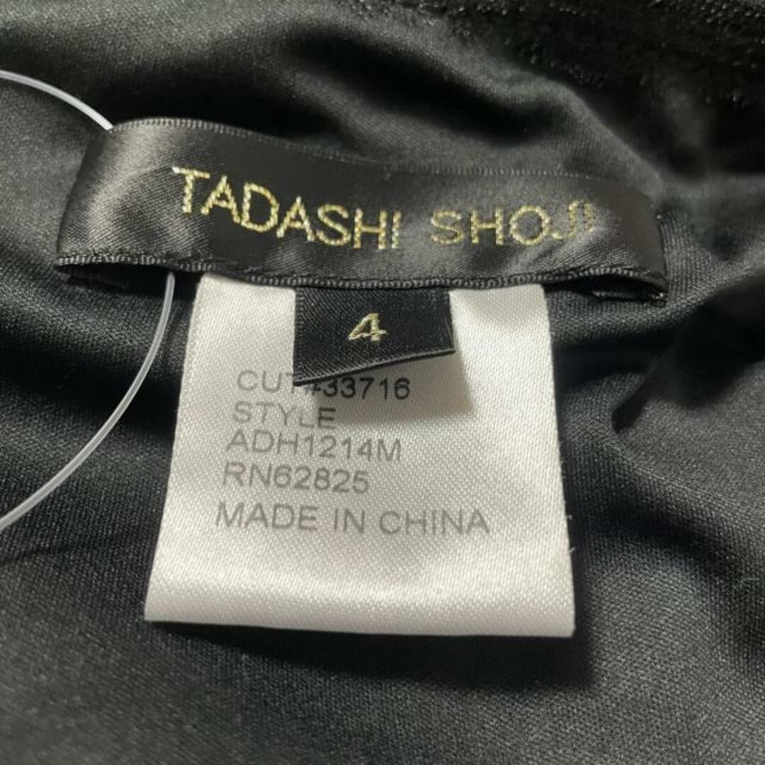 TADASHI SHOJI(タダシショウジ)のTADASHISHOJI(タダシショージ) ワンピース サイズ4 XL レディース美品  - 黒×ベージュ ノースリーブ/ロング/レース/メッシュ/フリル ナイロン レディースのワンピース(その他)の商品写真