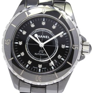 シャネル(CHANEL)のシャネル CHANEL H1626 J12 黒セラミック 12Pダイヤ 自動巻き メンズ 良品 箱・保証書付き_808629(腕時計(アナログ))