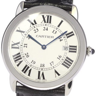 カルティエ(Cartier)のカルティエ CARTIER W6700255 ロンドソロ LM デイト クォーツ メンズ 良品 _809580(腕時計(アナログ))