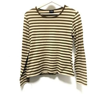 マリメッコ(marimekko)のmarimekko(マリメッコ) 長袖Tシャツ レディース美品  - ベージュ×ダークブラウン ボーダー(Tシャツ(長袖/七分))