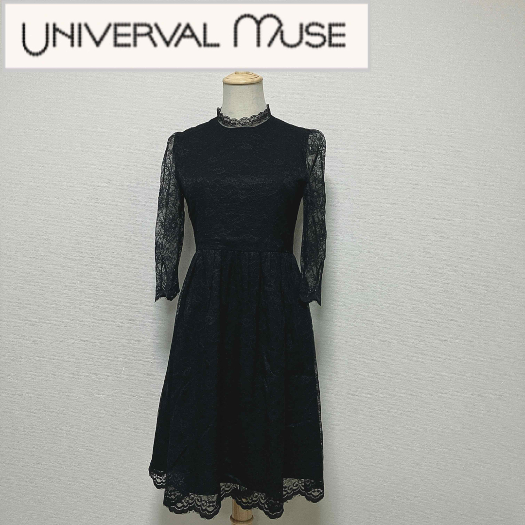 UNIVERVAL MUSE(ユニバーバルミューズ)のユニバーバルミューズ　総レースワンピース レディースのワンピース(ひざ丈ワンピース)の商品写真