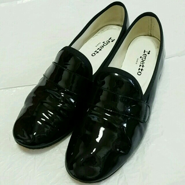 repetto マイケル 39 黒 エナメル 送込 レペット おまけ付