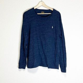 ポロラルフローレン(POLO RALPH LAUREN)のPOLObyRalphLauren(ポロラルフローレン) 長袖Tシャツ サイズＬ L メンズ美品  - ネイビー クルーネック(Tシャツ/カットソー(七分/長袖))