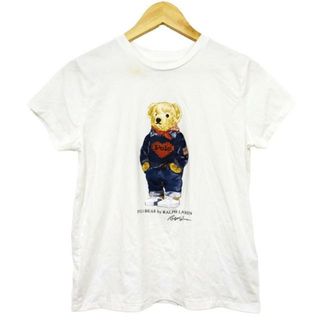 ポロラルフローレン(POLO RALPH LAUREN)のPOLObyRalphLauren(ポロラルフローレン) 半袖Tシャツ サイズM レディース - 白×ダークネイビー×マルチ クルーネック/クマ(Tシャツ(半袖/袖なし))