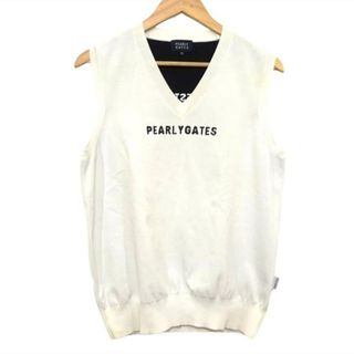 パーリーゲイツ(PEARLY GATES)のPEARLY GATES(パーリーゲイツ) ベスト サイズ4 XL メンズ - 白×黒(ベスト)