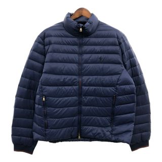 ポロラルフローレン(POLO RALPH LAUREN)のPolo by Ralph Lauren ポロ ラルフローレン ダウンジャケット 大きいサイズ 防寒 ネイビー (メンズ XXL) 中古 古着 P9432(スタジャン)