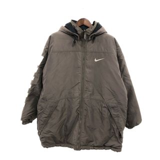 ナイキ(NIKE)の90年代 NIKE ナイキ リバーシブル ナイロン 中綿 ジャケット スポーツ ブラウン (メンズ L) 中古 古着 P9433(その他)