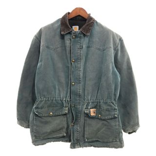 カーハート(carhartt)の90年代 USA製 Carhartt カーハート ダック ワークジャケット グリーン (メンズ L) 中古 古着 P9665(その他)