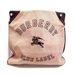 バーバリーブルーレーベル(BURBERRY BLUE LABEL)のBurberry Blue Label(バーバリーブルーレーベル) ショルダーバッグ - ピンク×ボルドー コーデュロイ×レザー(ショルダーバッグ)