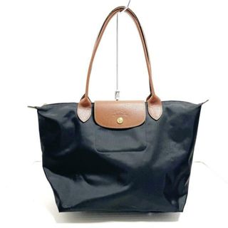 ロンシャン(LONGCHAMP)のLONGCHAMP(ロンシャン) ハンドバッグ ル・プリアージュオリジナルM L2605089001 黒×ブラウン 折りたたみ ナイロン×レザー(ハンドバッグ)