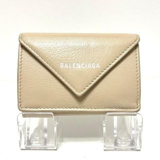 バレンシアガ(Balenciaga)のBALENCIAGA(バレンシアガ) 3つ折り財布 ペーパーミニウォレット 391446 ベージュ レザー(財布)