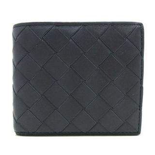 ボッテガヴェネタ(Bottega Veneta)のBOTTEGA VENETA(ボッテガヴェネタ) 2つ折り財布 マキシイントレチャート ダークネイビー レザー(財布)