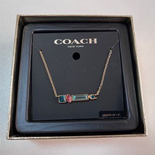 コーチ(COACH)のcoach ネックレス　ゴールド　カラフル(ネックレス)