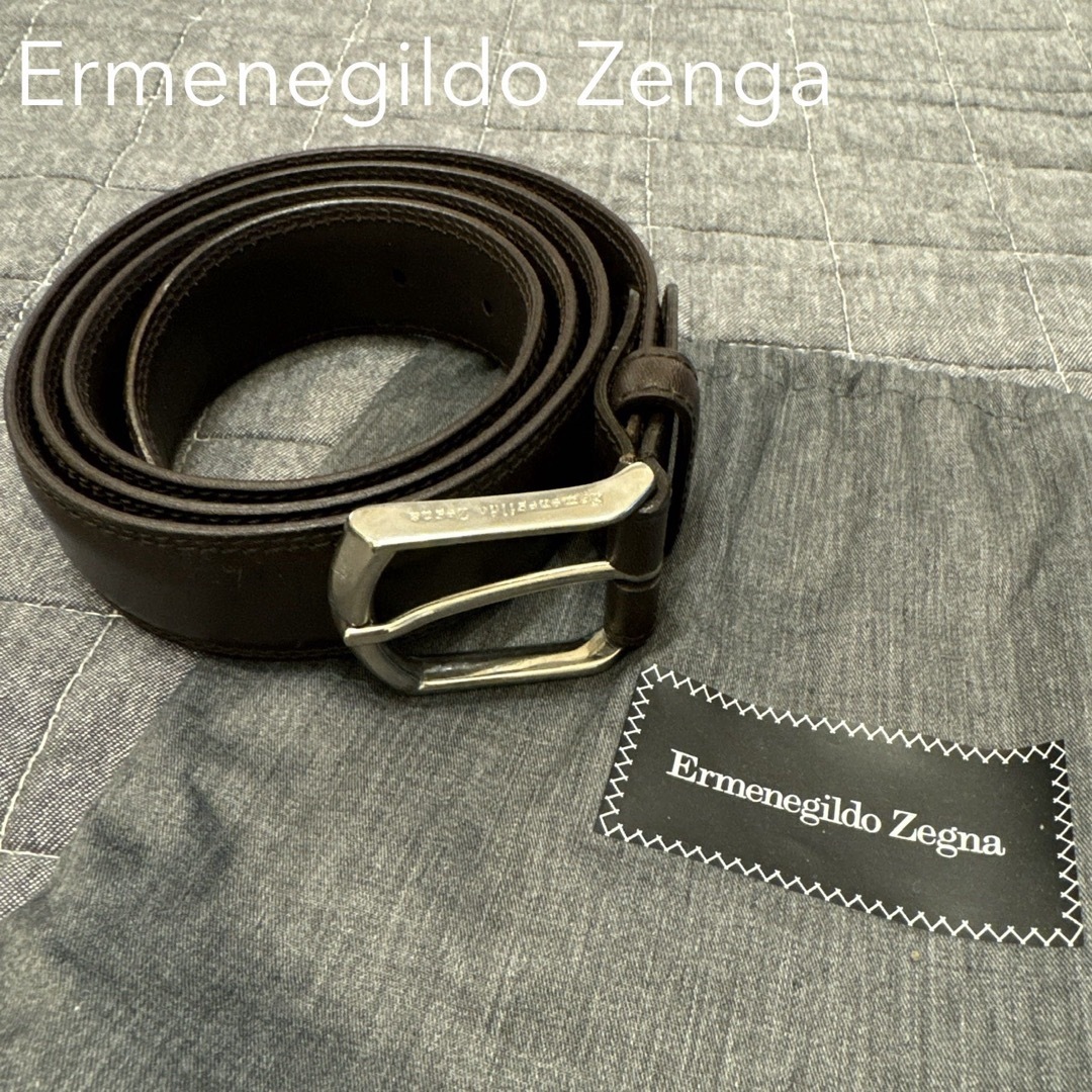 Ermenegildo Zegna(エルメネジルドゼニア)のErmenegildo Zenga エルメネジルドゼニア ベルト ロゴ 刻印 メンズのファッション小物(ベルト)の商品写真