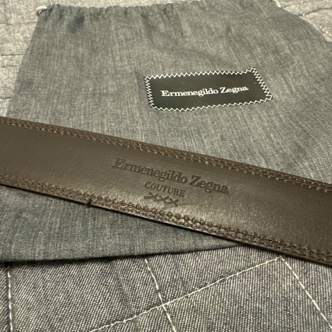 Ermenegildo Zegna(エルメネジルドゼニア)のErmenegildo Zenga エルメネジルドゼニア ベルト ロゴ 刻印 メンズのファッション小物(ベルト)の商品写真