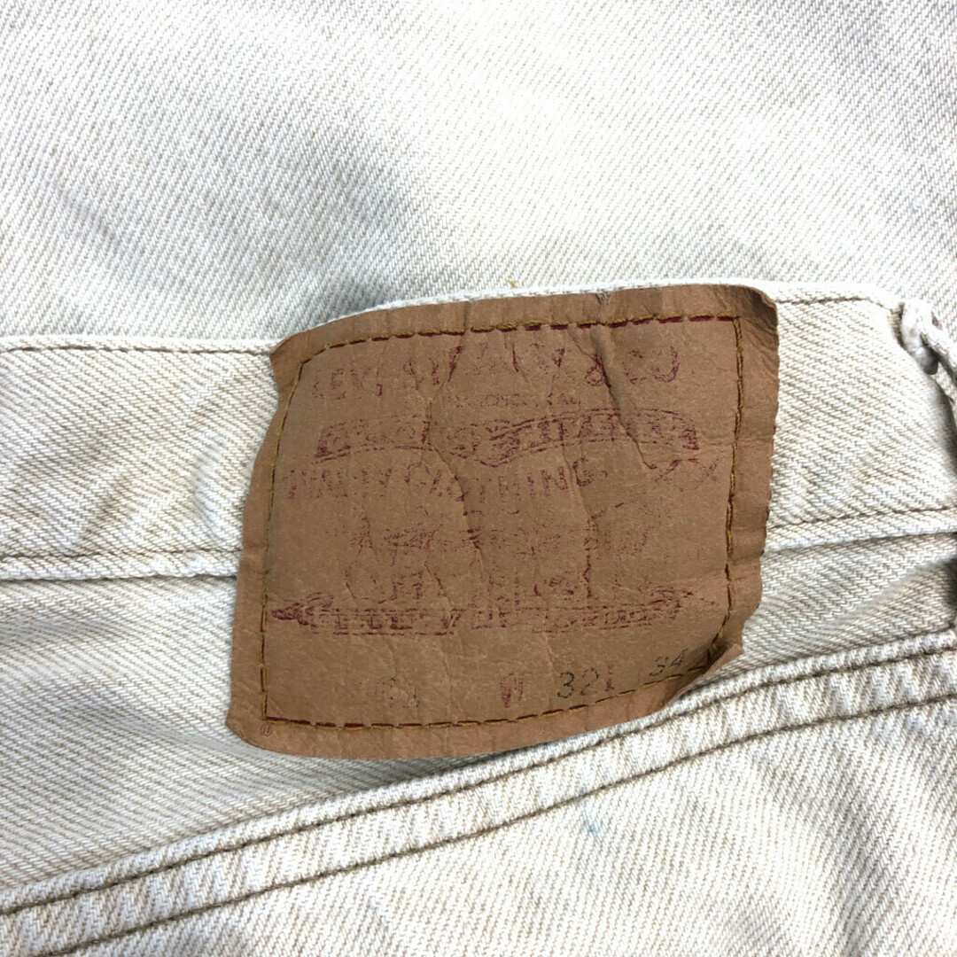 Levi's(リーバイス)の90年代 カナダ製 Levi's リーバイス 501 デニムパンツ アメカジ ベージュ (メンズ W32 L34) 中古 古着 Q2655 メンズのパンツ(デニム/ジーンズ)の商品写真