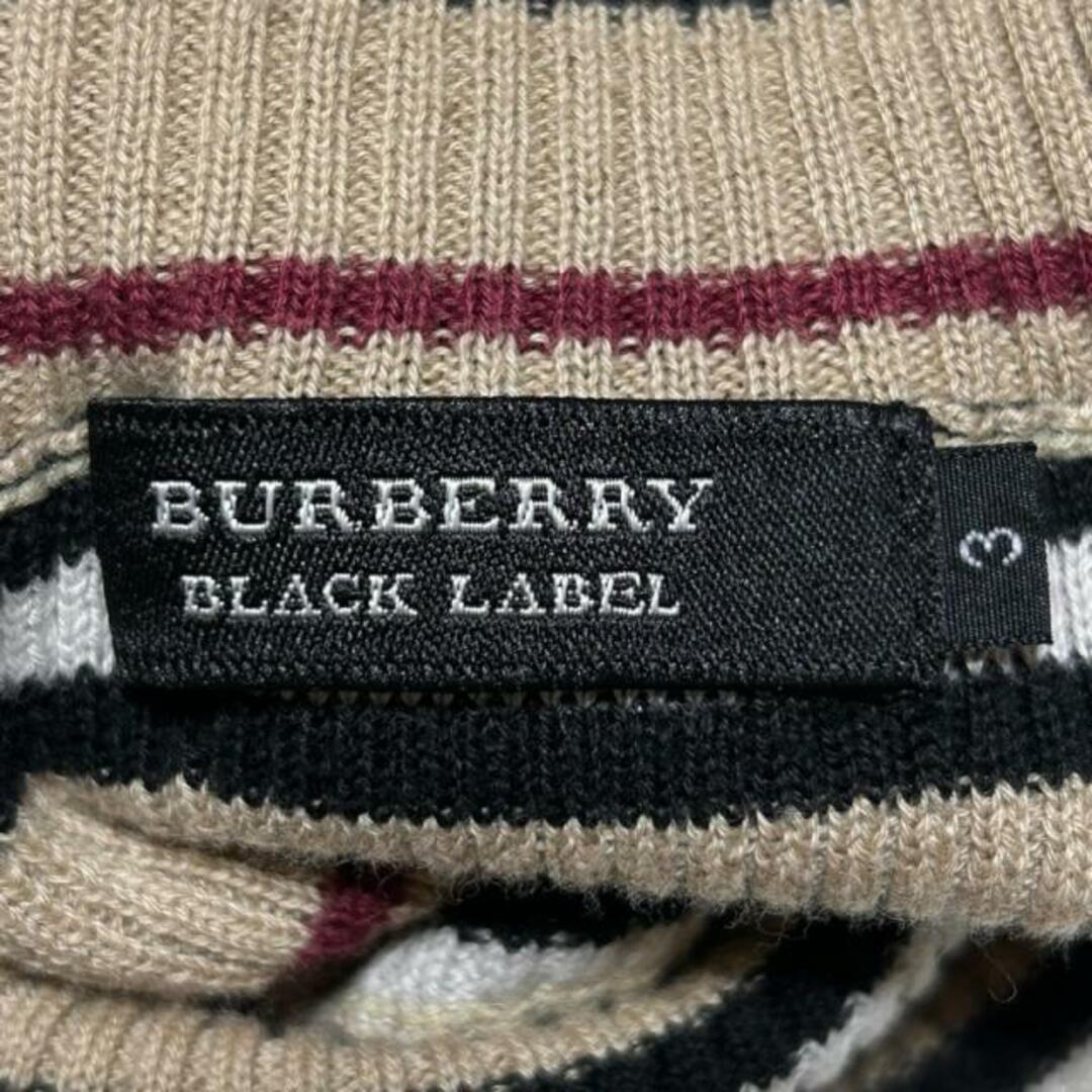 BURBERRY BLACK LABEL(バーバリーブラックレーベル)のBurberry Black Label(バーバリーブラックレーベル) 長袖セーター サイズ3 L メンズ - ベージュ×黒×マルチ タートルネック/ボーダー メンズのトップス(ニット/セーター)の商品写真