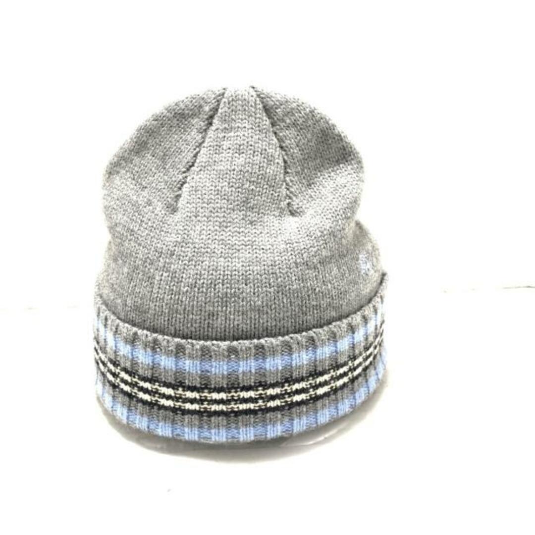 Burberry LONDON(バーバリーロンドン) ニット帽 - グレー×ライトブルー×マルチ ウール レディースの帽子(ニット帽/ビーニー)の商品写真