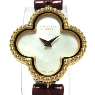 VanCleef & Arpels(VCA/ヴァンクリ) 腕時計 スウィート アルハンブラ ウォッチ VCARO8SF00/2386240 レディース K18PG/シェル文字盤/革ベルト ホワイトシェル