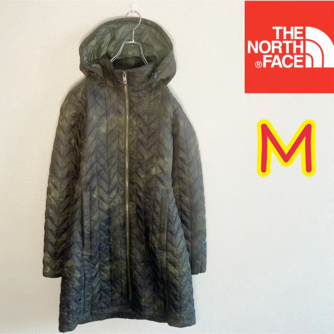 THE NORTH FACE(ザノースフェイス)の【美品】ノースフェイス　キルティングコート　ダークグリーン系　レディースM レディースのジャケット/アウター(ロングコート)の商品写真